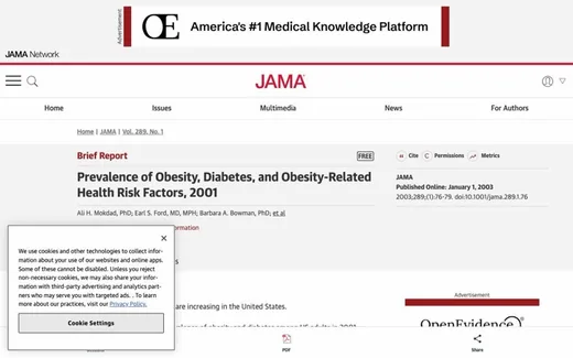 Screenshot of the paper on the journal website