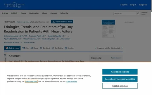 Screenshot of the paper on the journal website