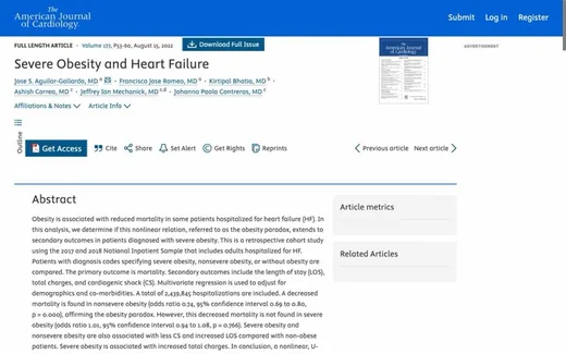 Screenshot of the paper on the journal website