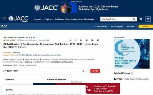 Screenshot of the paper on the journal website