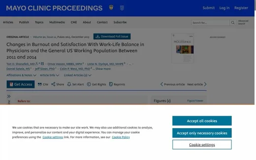 Screenshot of the paper on the journal website