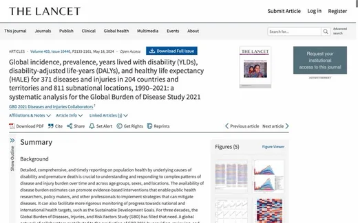 Screenshot of the paper on the journal website