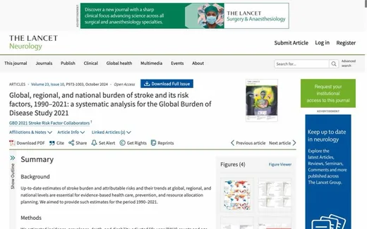Screenshot of the paper on the journal website