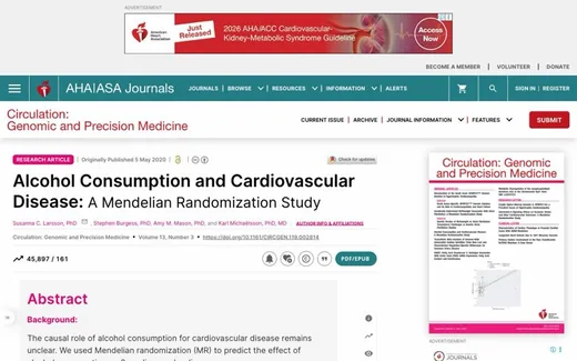 Screenshot of the paper on the journal website