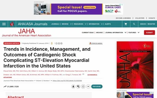 Screenshot of the paper on the journal website
