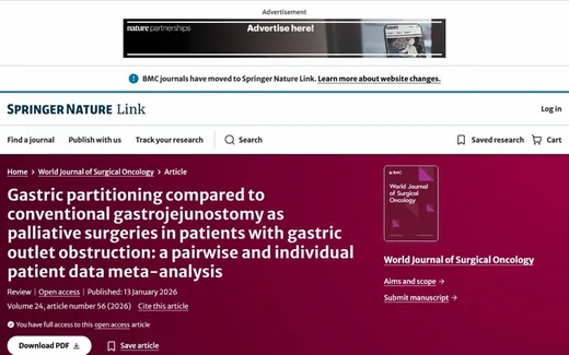 Screenshot of the paper on the journal website