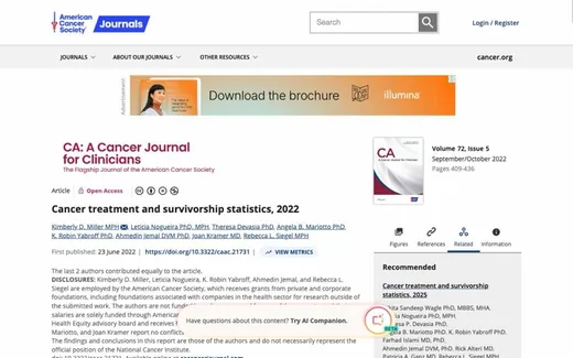 Screenshot of the paper on the journal website